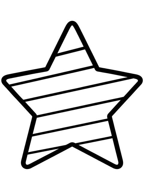 Easy One big star with stripes coloring page