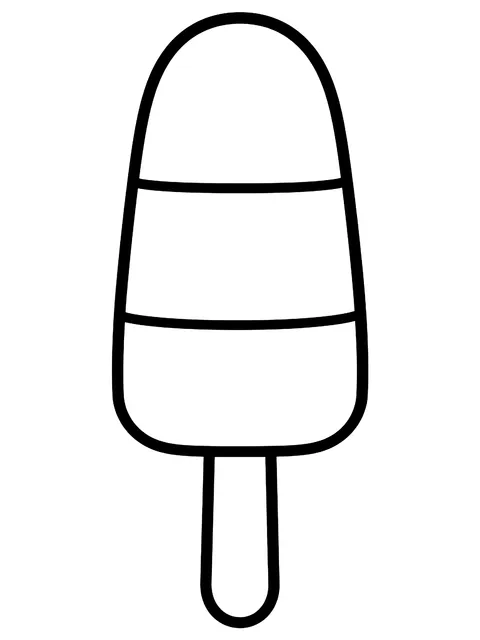 Easy Red, white and blue ice pop coloring page