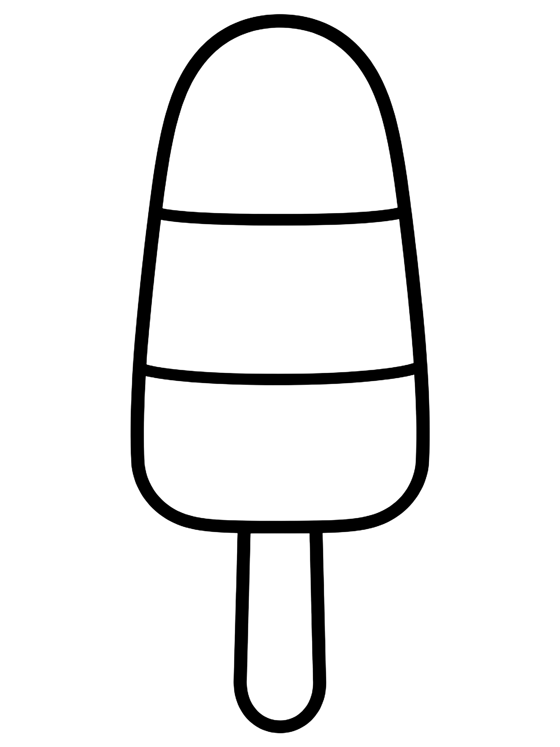 Easy Red, white and blue ice pop coloring page