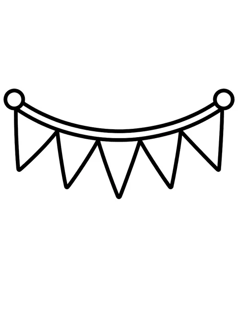 Easy Flag bunting banner coloring page