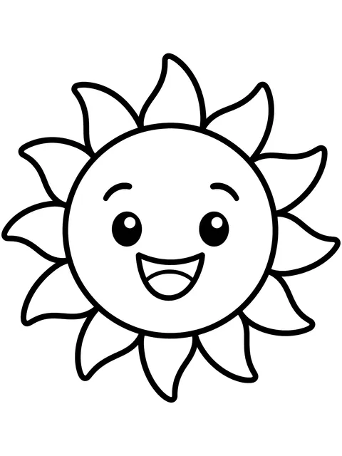 Easy Letter S with a sun coloring page