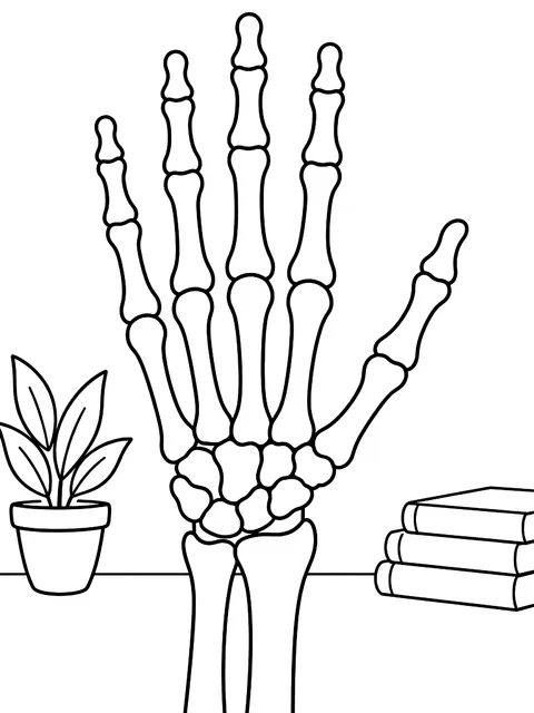 Bones of the hand coloring page