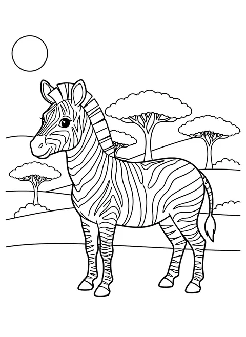 Zebra coloring page