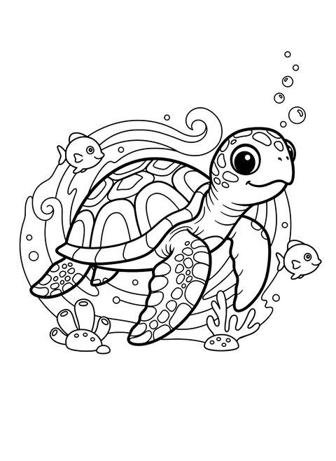 Sea turtle coloring page