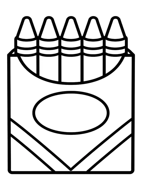 Easy Box of crayons coloring page