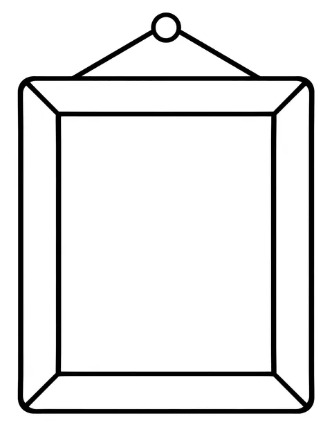Easy Empty gallery frame to fill coloring page
