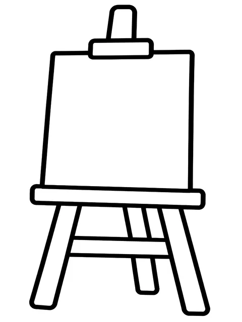 Easy Easel with a blank canvas coloring page