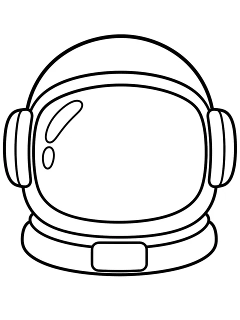 Easy Astronaut helmet coloring page