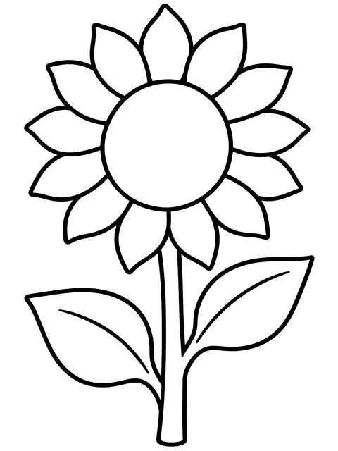 Easy Tall sunflower coloring page