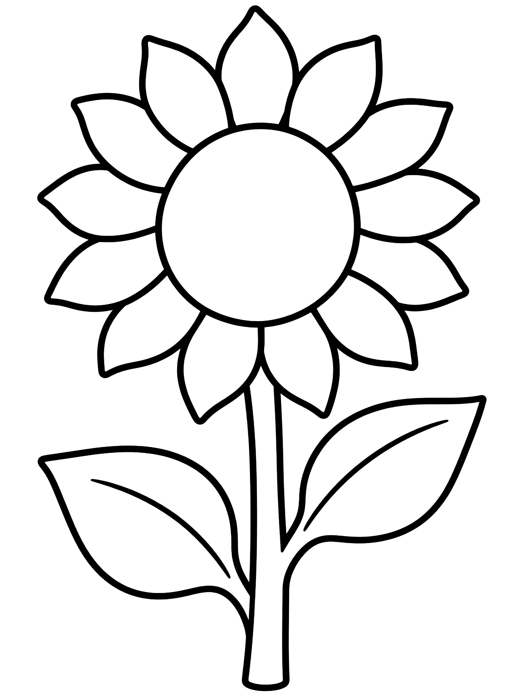 Easy Tall sunflower coloring page