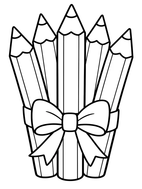 Easy Bundle of new pencils coloring page
