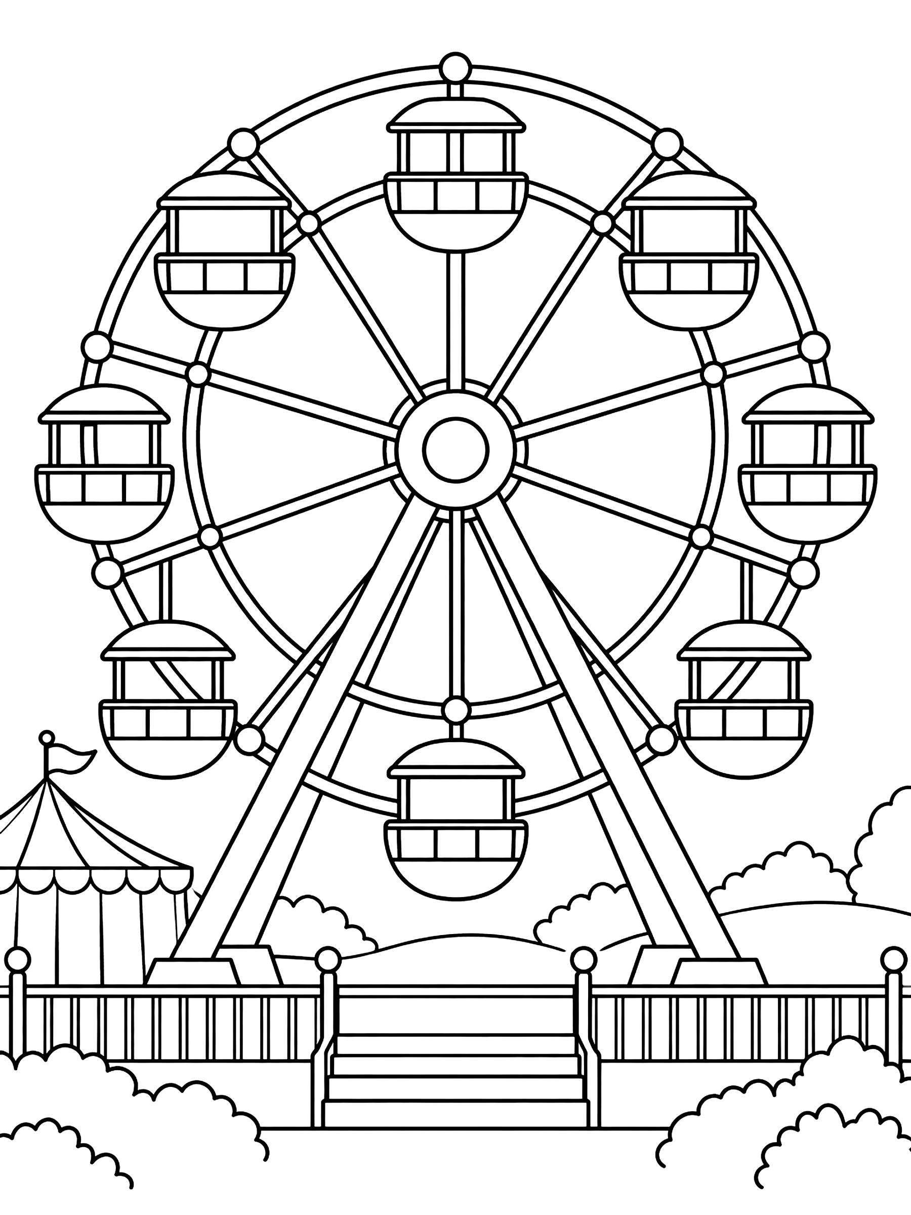 Ferris wheel coloring page