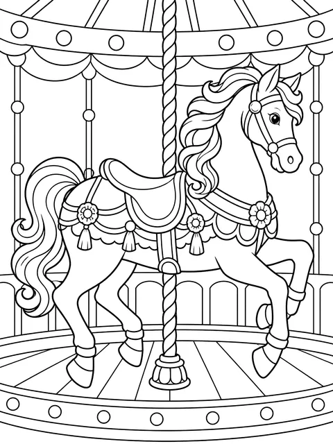 Carousel horse coloring page