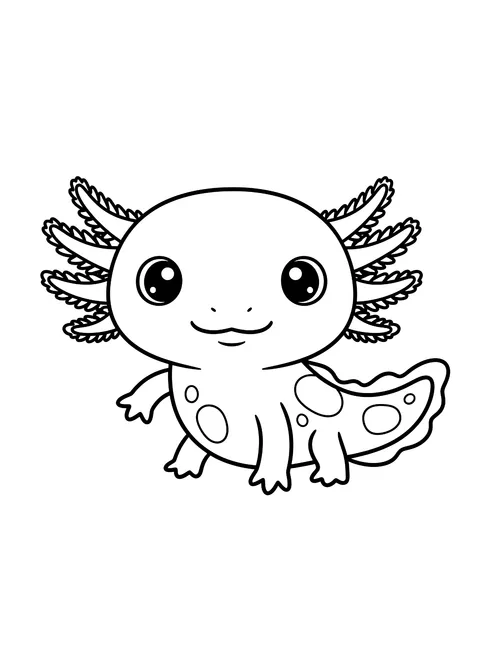 Easy Baby axolotl coloring page