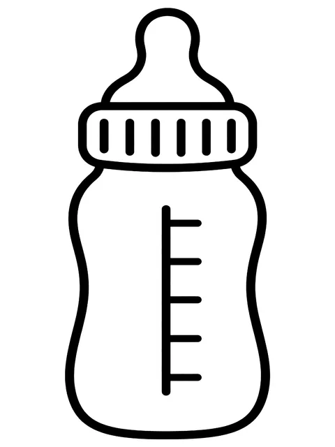 Easy Baby bottle coloring page