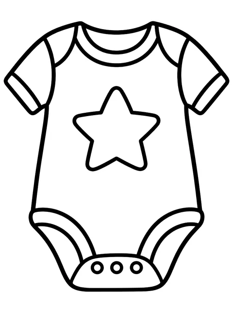 Easy Onesie to decorate coloring page