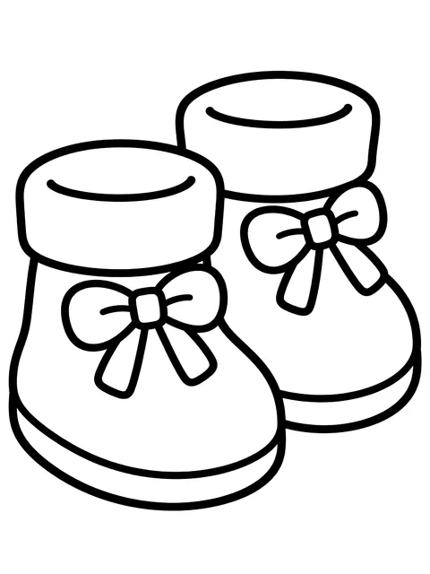 Easy Pair of booties coloring page