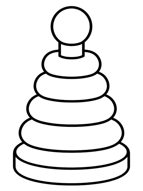 Easy Stacking rings toy coloring page