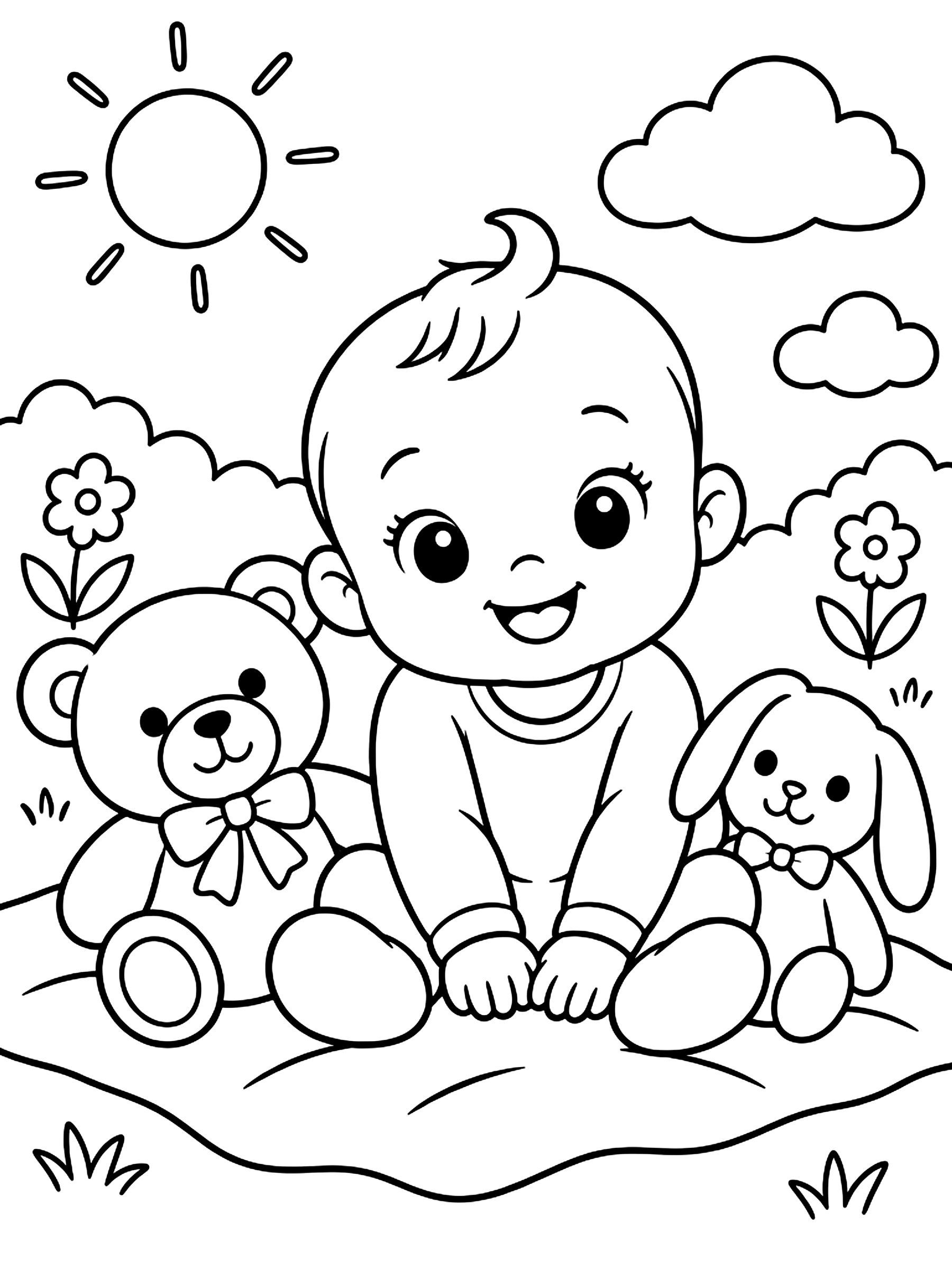 Welcome baby card coloring page