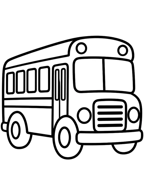 Easy School bus coloring page