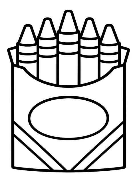 Easy Box of crayons coloring page
