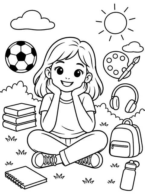 All about me page coloring page
