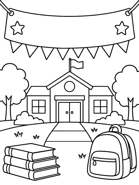 Welcome back banner coloring page