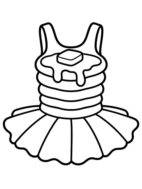 Easy Pancake tutu coloring page