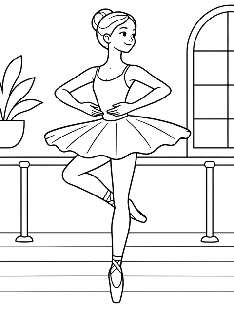 Pirouette turn coloring page