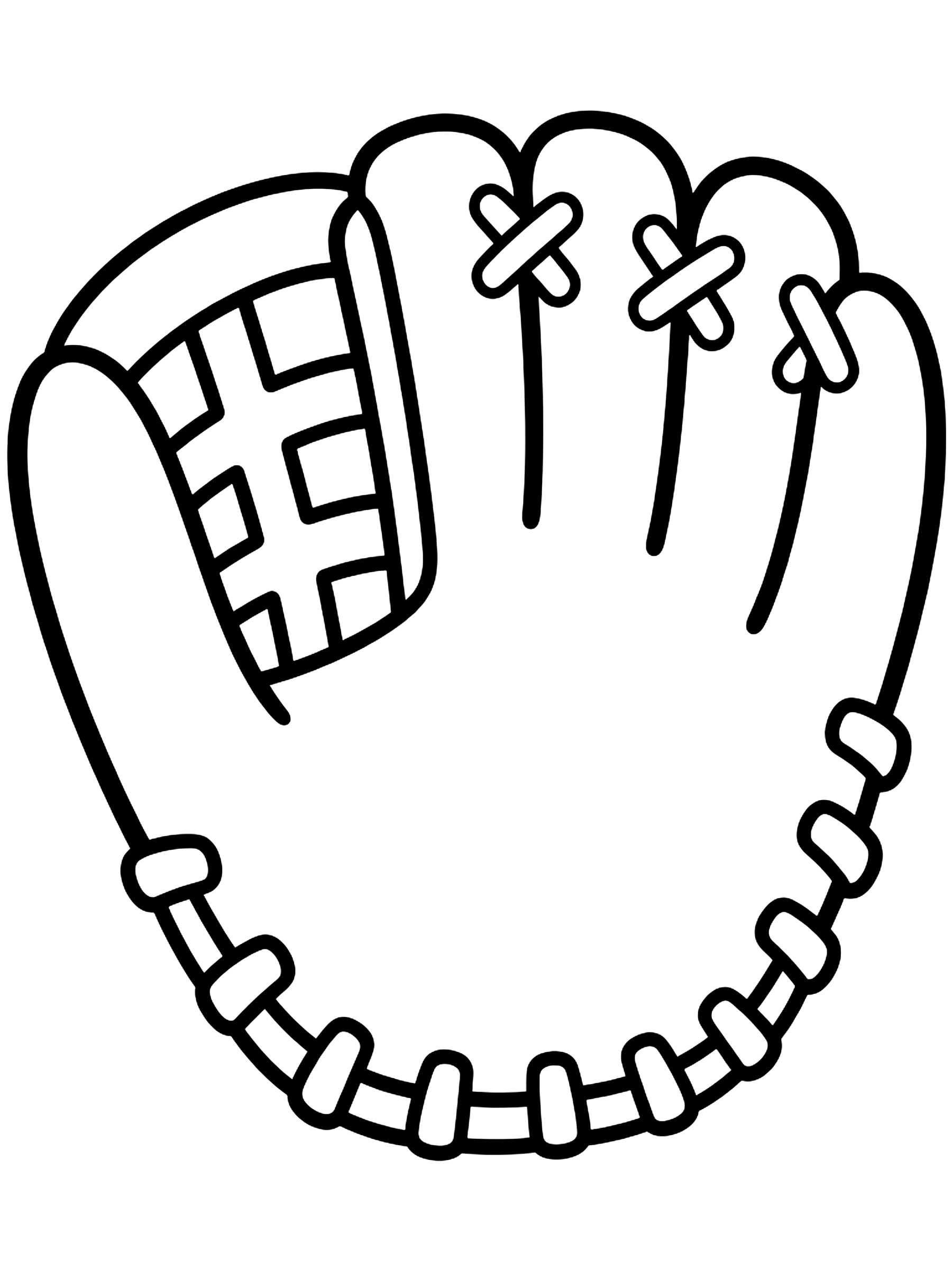 Easy Baseball glove coloring page