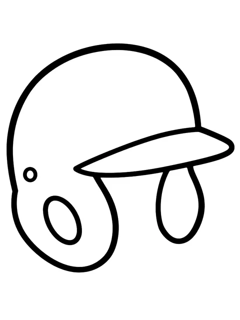 Easy Batting helmet coloring page