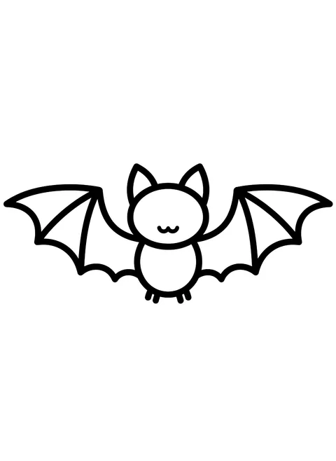 Easy Simple bat outline coloring page