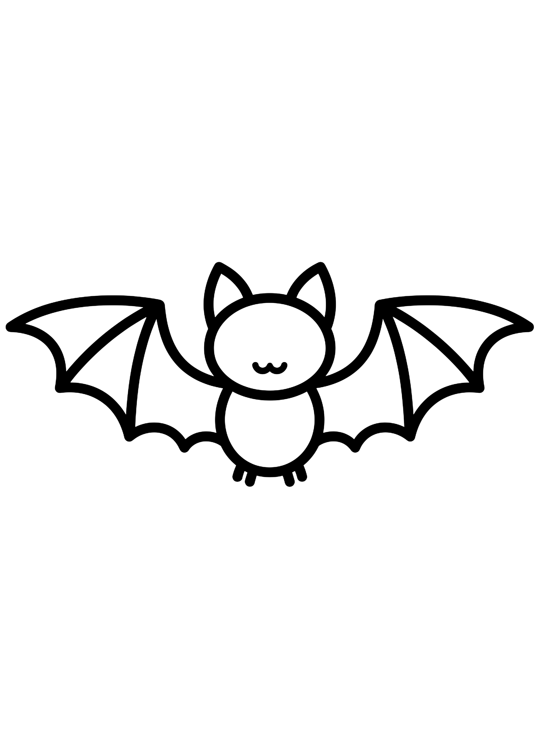 Easy Simple bat outline coloring page