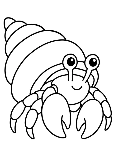 Easy Hermit crab in a shell coloring page