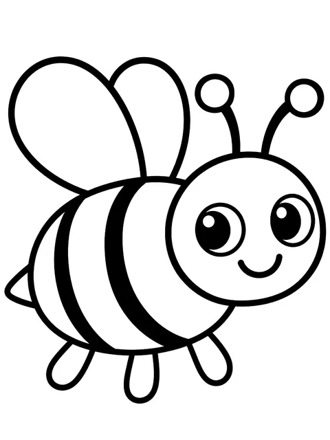Easy Bumblebee with three big stripes coloring page