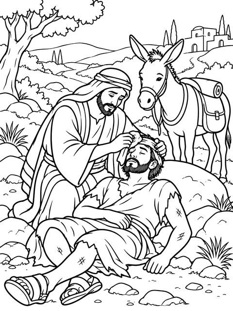 The Good Samaritan coloring page