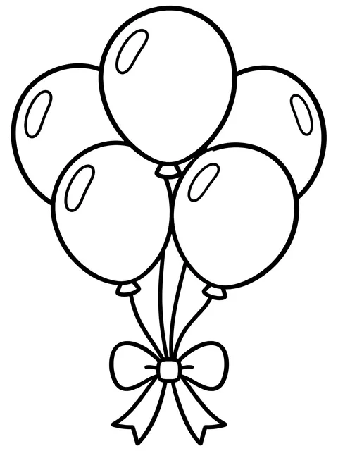 Easy Bunch of balloons coloring page