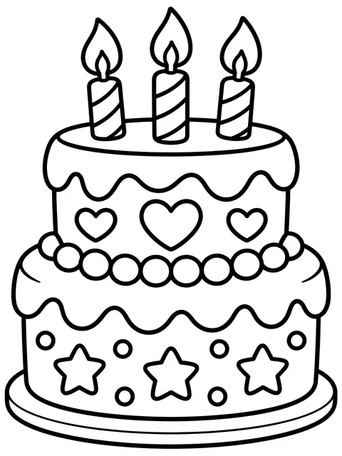 Easy Happy birthday bubble letters coloring page