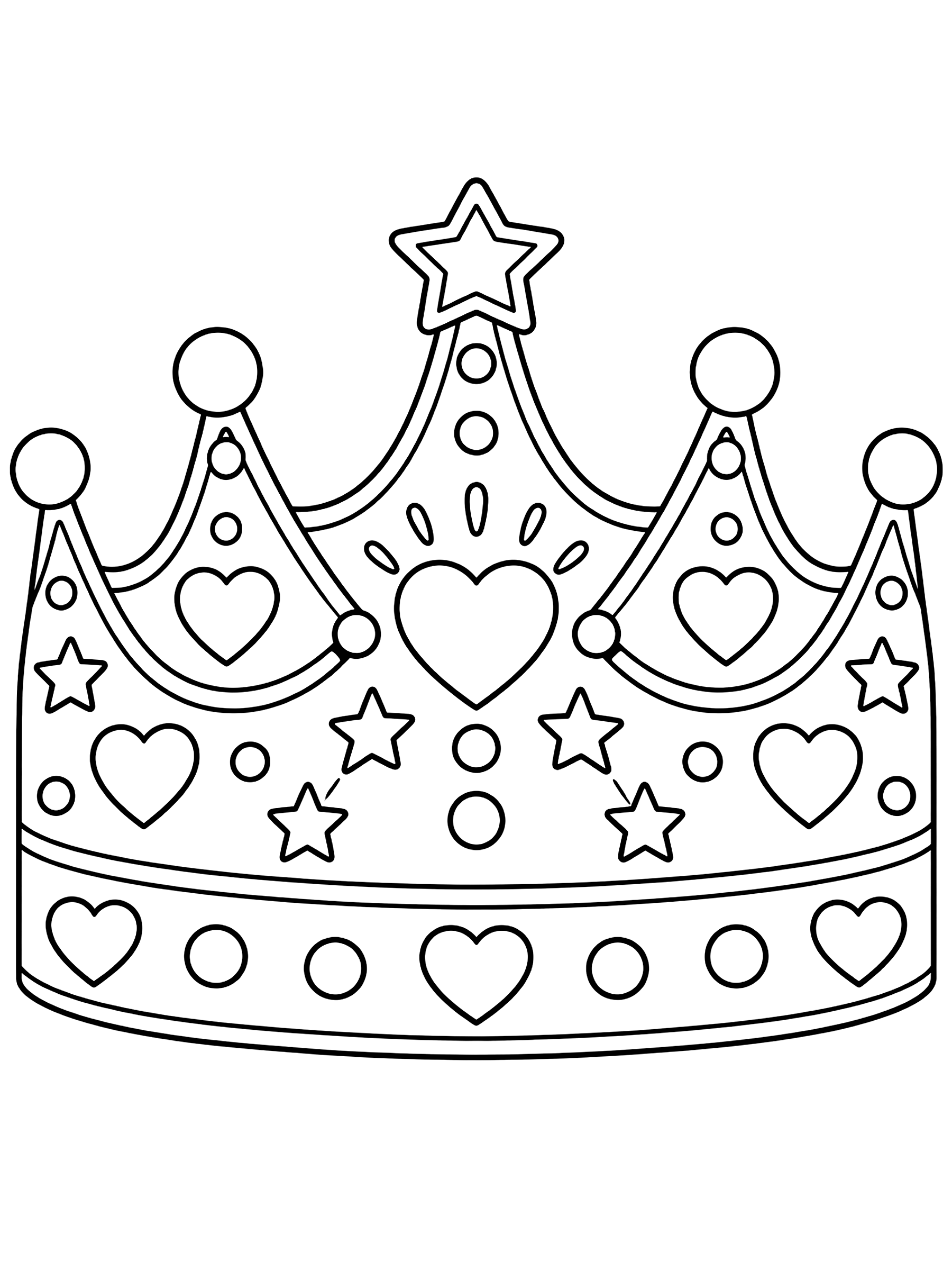 Birthday crown to cut out coloring page