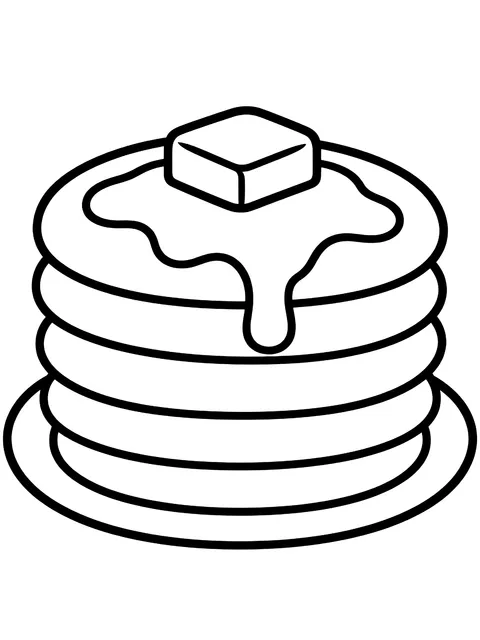 Easy Stack of pancakes coloring page
