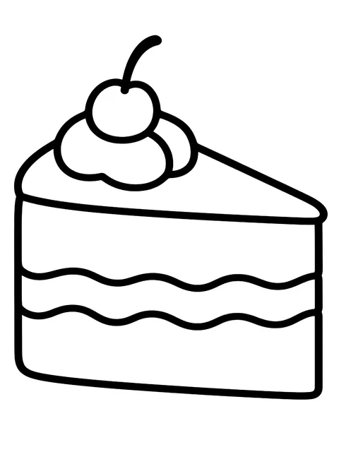 Easy Slice of cake coloring page