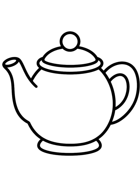 Easy Teapot coloring page