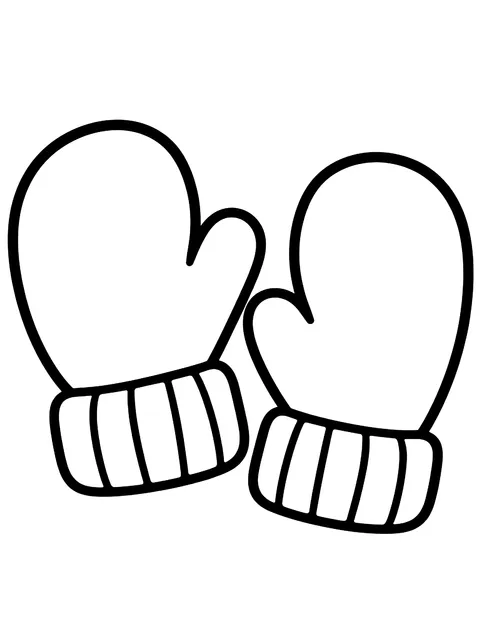 Easy Pair of mittens coloring page