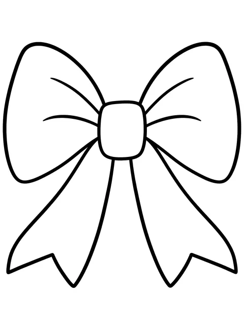 Easy Big hair bow coloring page