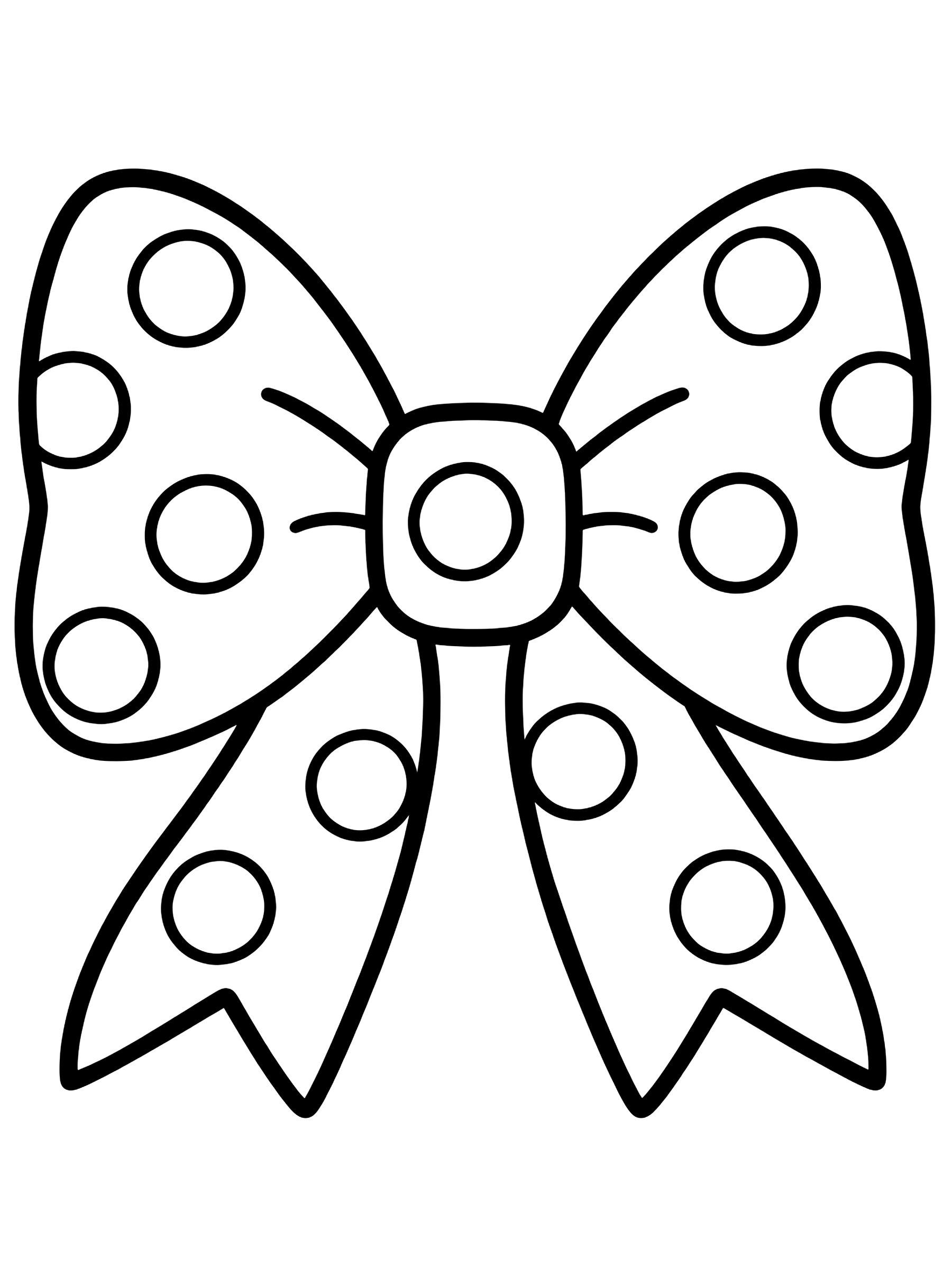 Easy Polka-dot bow coloring page