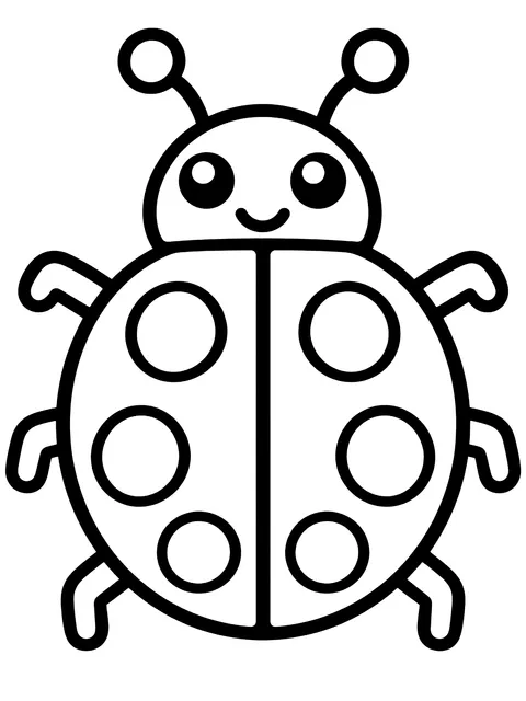Easy Round beetle with spots coloring page