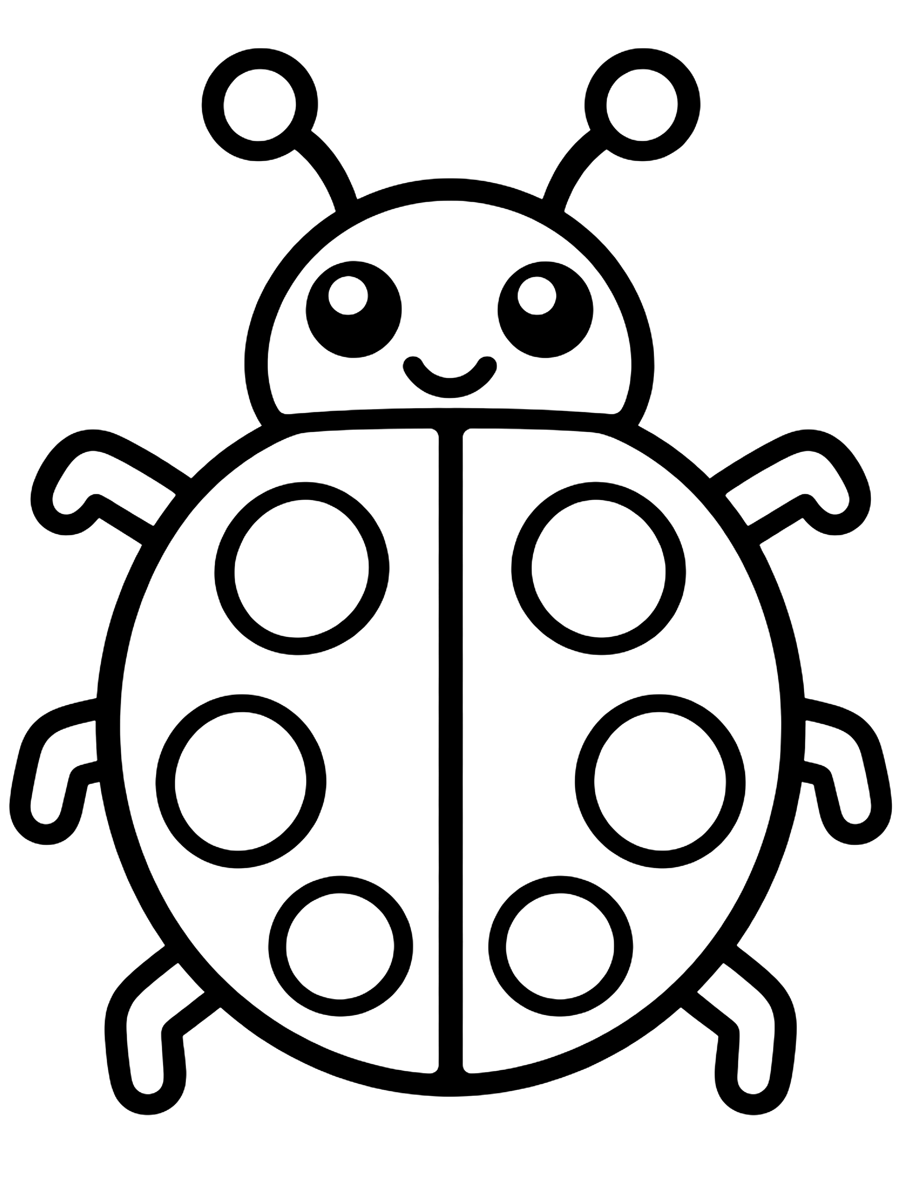 Easy Round beetle with spots coloring page