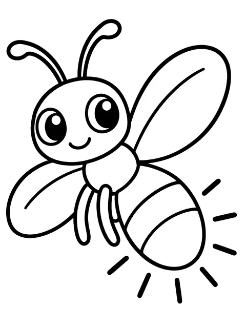 Easy Firefly glowing coloring page