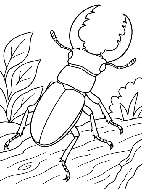 Stag beetle coloring page