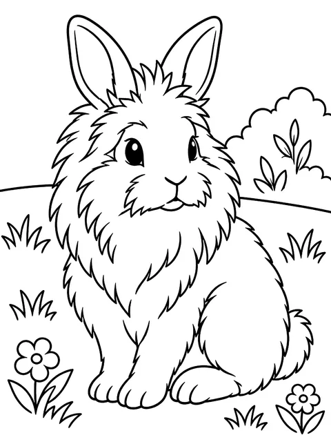 Lionhead rabbit coloring page